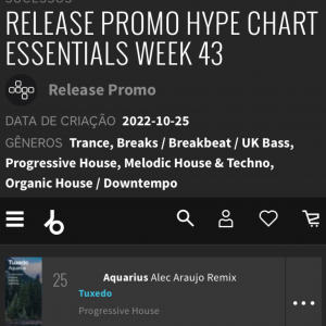 Aquarius Remix no Releasepromo Essential Chart #43